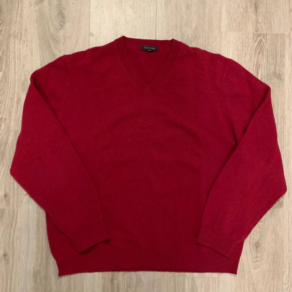 Club Room 100% Lambs Wool Long Sleeve Red Sweater size XL